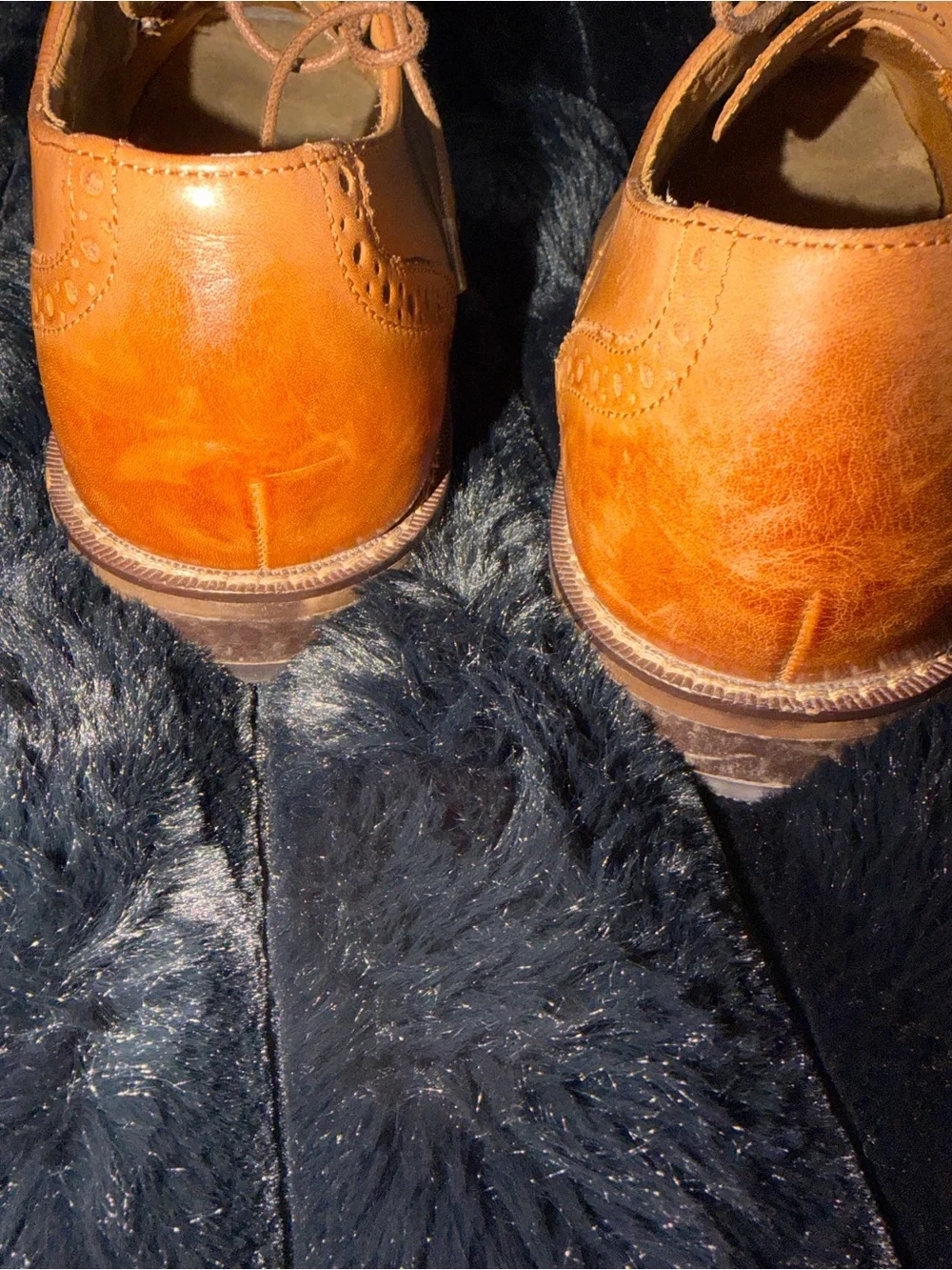 Florsheim Tan Leather Cap-Toe Derby with Brogue Detailing